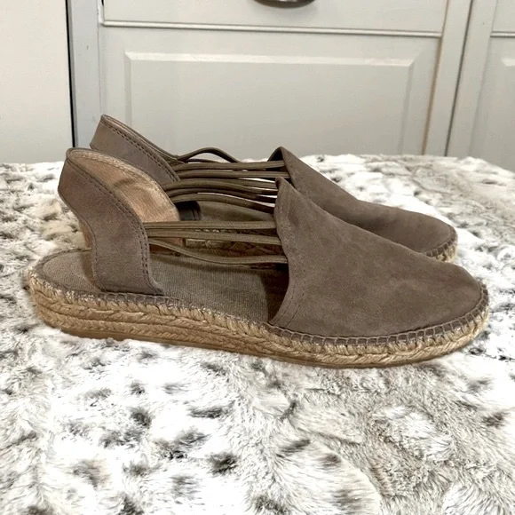 Toni Pons Espadrille Flats Suede Taupe Size 39 or 8.5 EUC - Picture 2 of 11